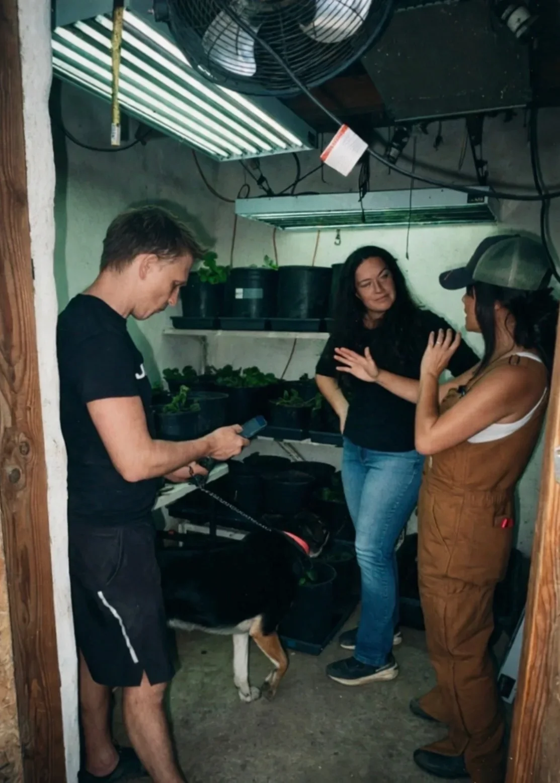 People looking at plants and equipment inside a Littlest Big Farm